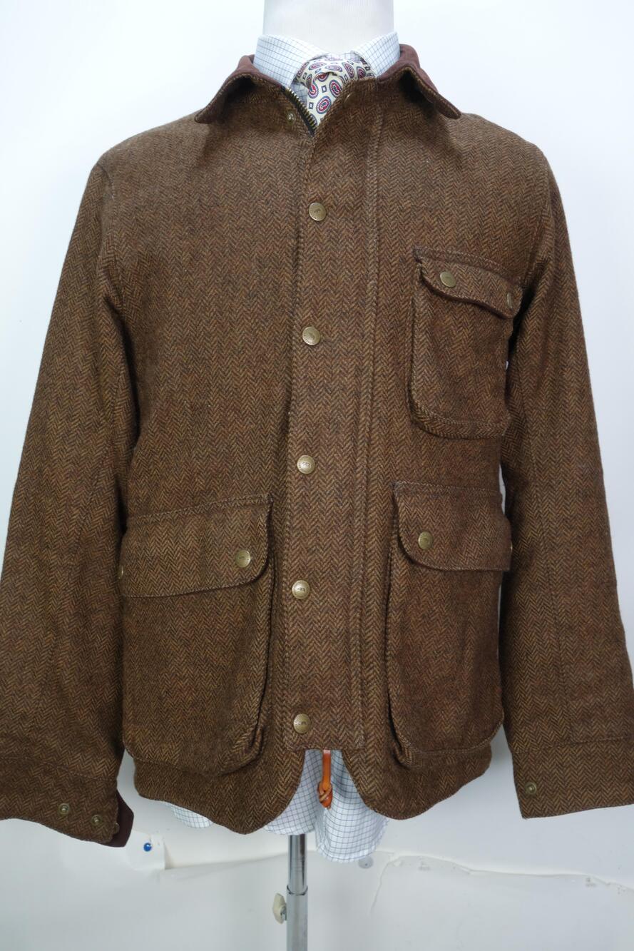 Taylor Stitch Field Coat Jacket Men Size 40 Brown Herringbone Tweed Outdoor